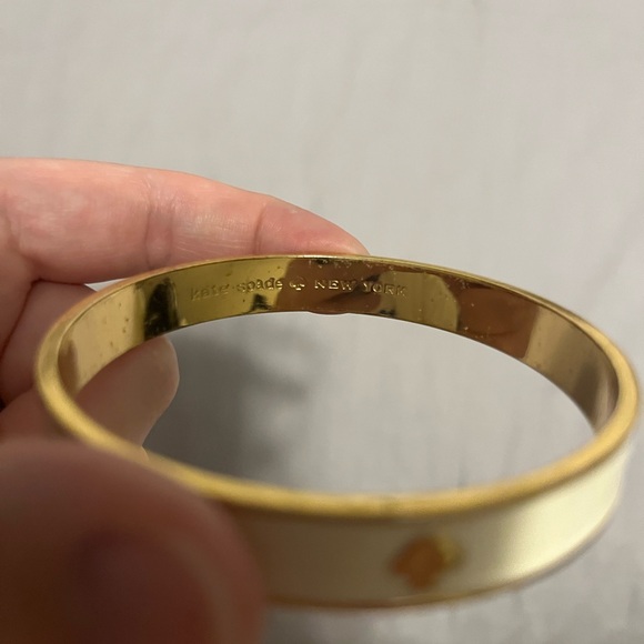 Kate Spade White Enamel Bangle Logo Bracelet - Picture 3 of 4